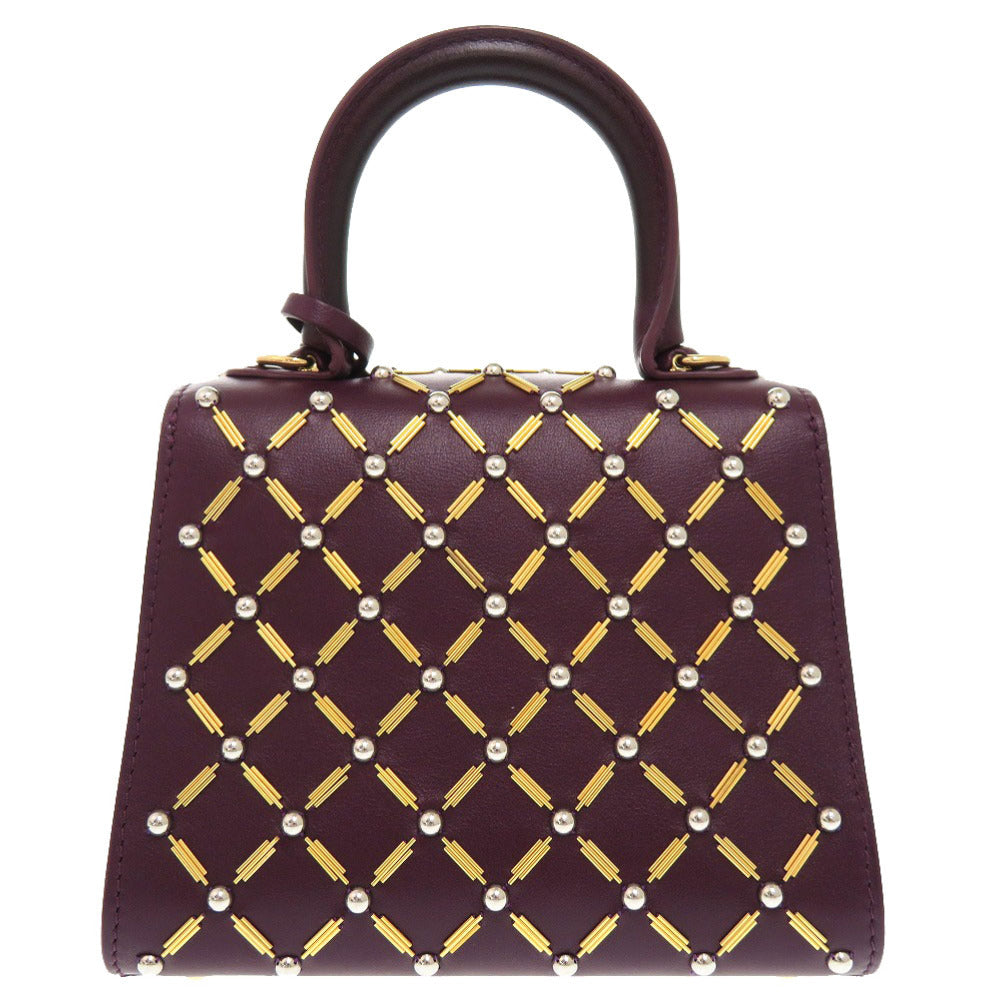 DELVAUX Handbag leather prune Couture Exclusive Collection Christmas Limited Edition Brillant Micro Queen of Desire Women Used Authentic