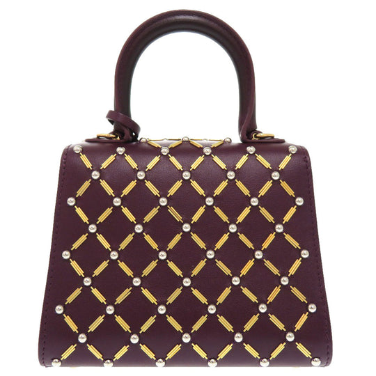 DELVAUX Handbag leather prune Couture Exclusive Collection Christmas Limited Edition Brillant Micro Queen of Desire Women Used Authentic
