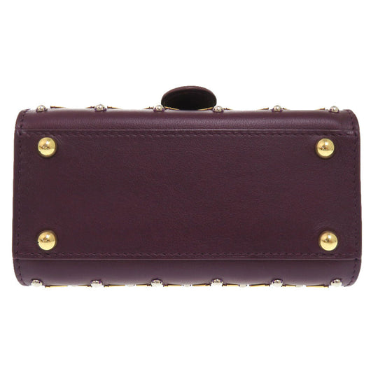 DELVAUX Handbag leather prune Couture Exclusive Collection Christmas Limited Edition Brillant Micro Queen of Desire Women Used Authentic