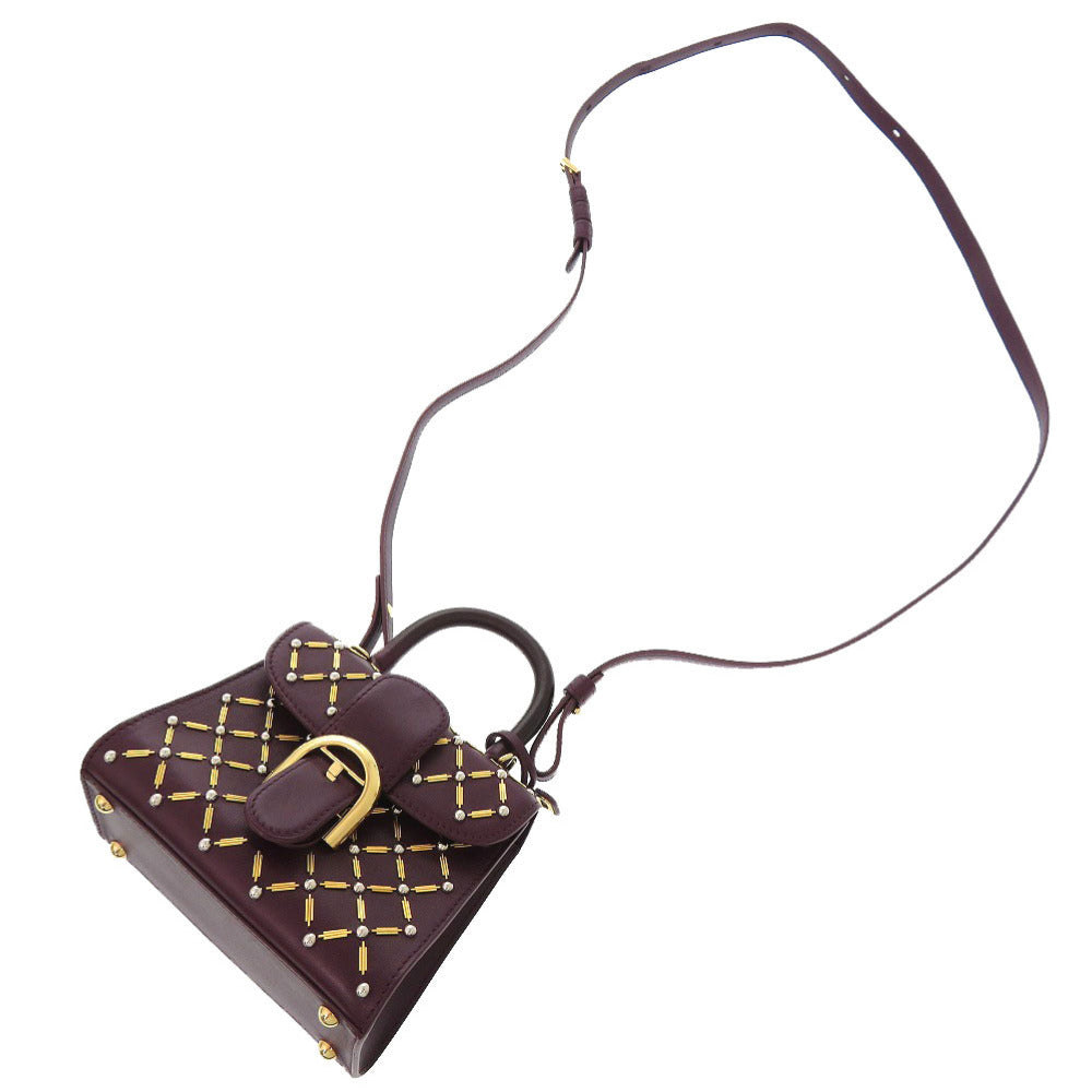 DELVAUX Handbag leather prune Couture Exclusive Collection Christmas Limited Edition Brillant Micro Queen of Desire Women Used Authentic