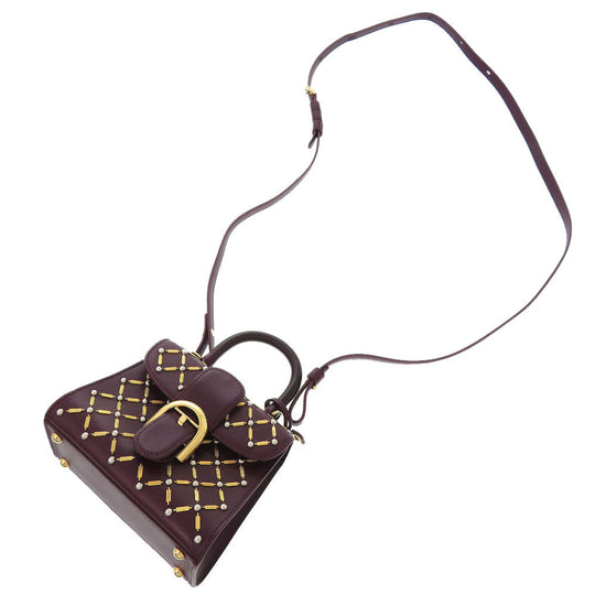 DELVAUX Handbag leather prune Couture Exclusive Collection Christmas Limited Edition Brillant Micro Queen of Desire Women Used Authentic