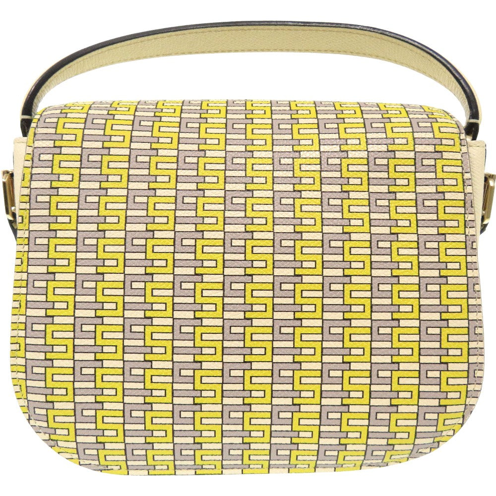 Valextra Shoulder Bag Grain leather beige Iside Xy Print Cross Sling Bag Women Secondhand Authentic