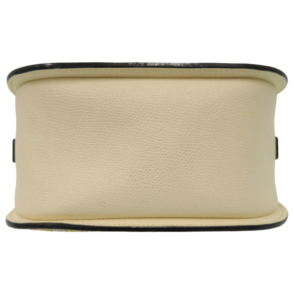 Valextra Shoulder Bag Grain leather beige Iside Xy Print Cross Sling Bag Women Secondhand Authentic