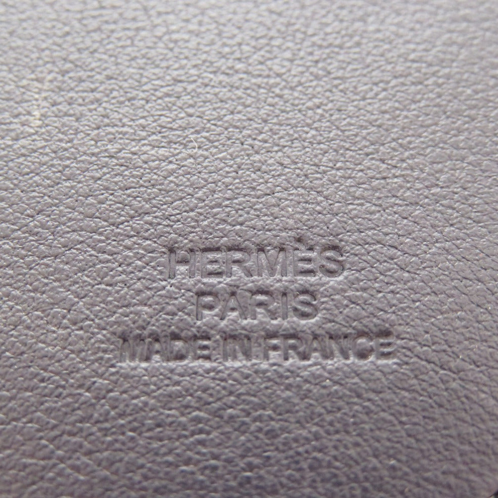 HERMES key ring leather black Name tag MOTEL sunset unisex(Unisex) Used Authentic