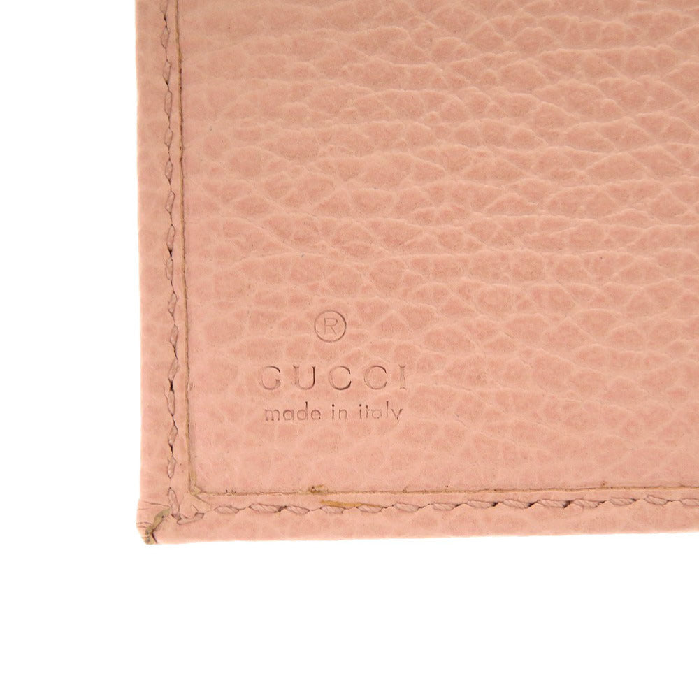 GUCCI Bifold Wallet 456122 leather pink GG Marmont Women Used Authentic