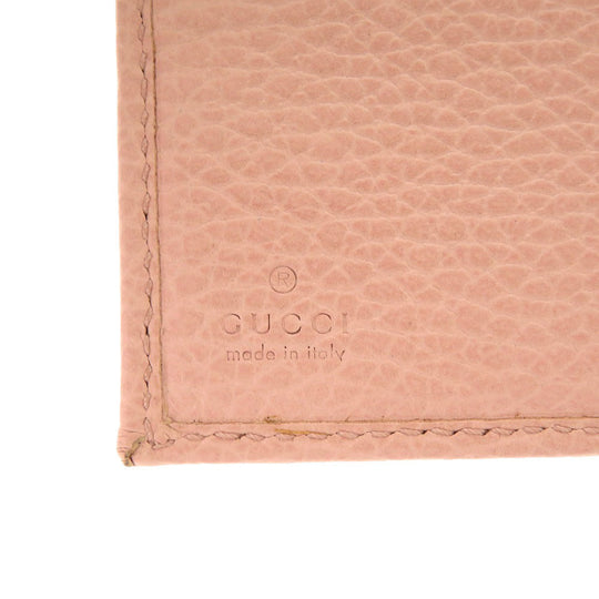 GUCCI Bifold Wallet 456122 leather pink GG Marmont Women Used Authentic