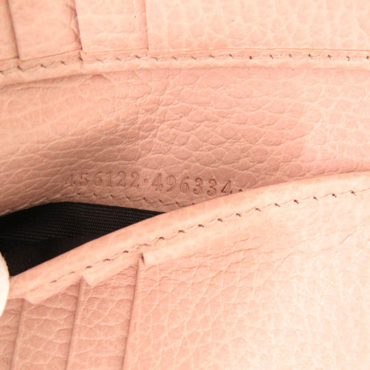 GUCCI Bifold Wallet 456122 leather pink GG Marmont Women Used Authentic