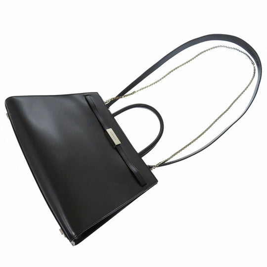 GIVENCHY Handbag leather black 1952 Top Handle Bag Women Used Authentic