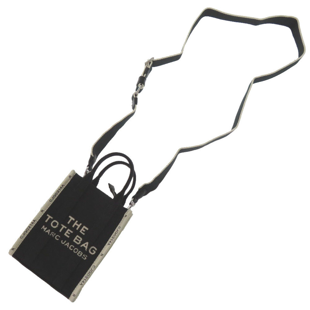 MARC JACOBS Tote Bag Cotton, Polyester black THE JACQUARD PHONE TOTE BAG Women Used Authentic