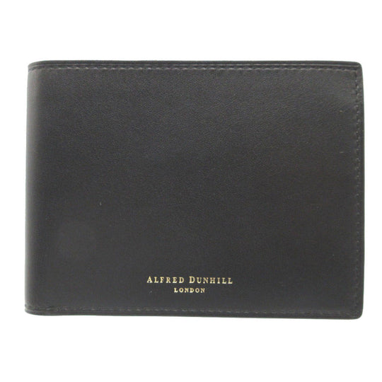 Dunhill Bifold Wallet leather black Bill Compartment mens Used Authentic
