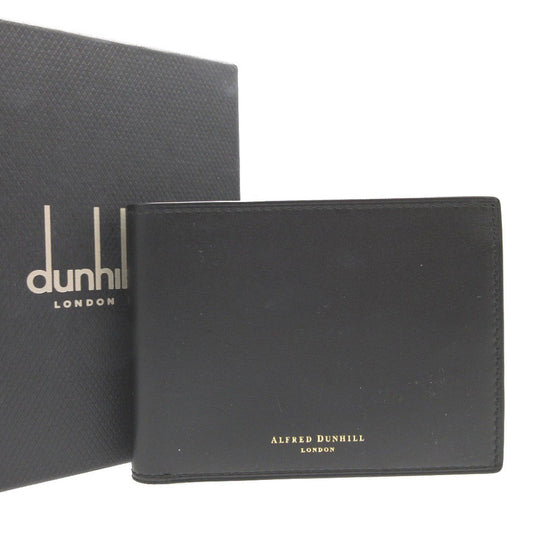 Dunhill Bifold Wallet leather black Bill Compartment mens Used Authentic
