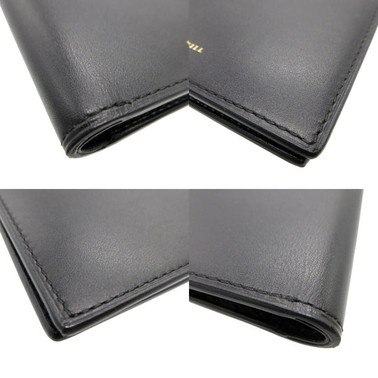 Dunhill Bifold Wallet leather black Bill Compartment mens Used Authentic