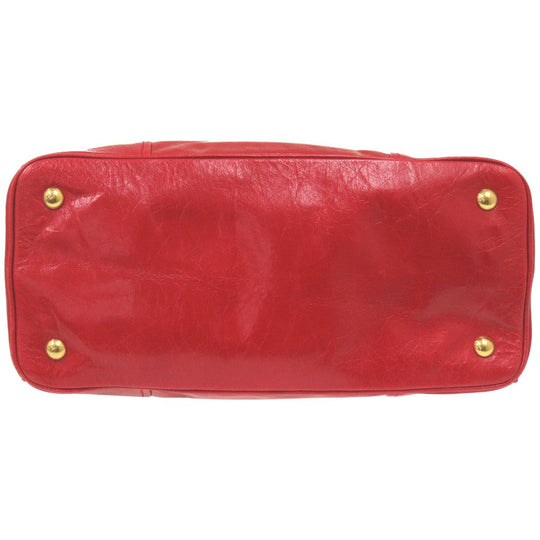 MIUMIU Handbag RN1091 leather Red VITELLO SHINE Handbag RN1091 2WAY Shoulder Bag Leather Women Used Authentic