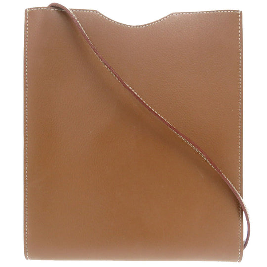 HERMES Shoulder Bag Ever Calfskin Brown Omenitu Women Used Authentic