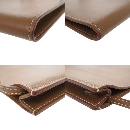 HERMES Shoulder Bag Ever Calfskin Brown Omenitu Women Used Authentic