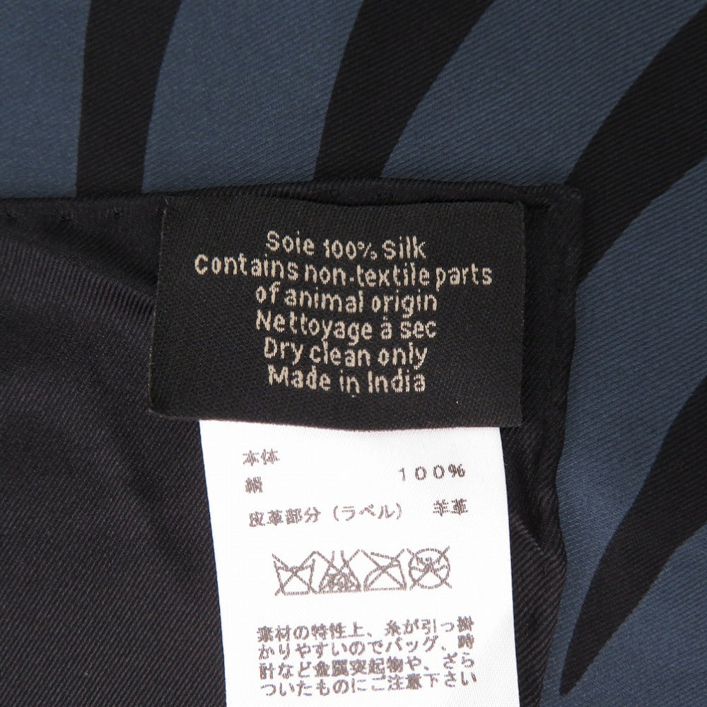 HERMES scarf silk black Carre90 Women Used Authentic