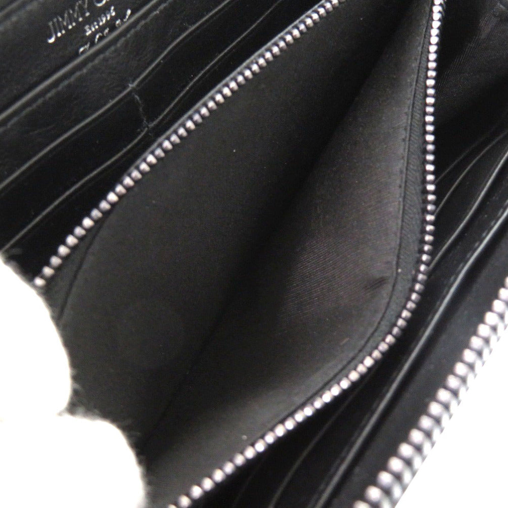 JIMMY CHOO Long Wallet Purse leather gray Star studs Women Used Authentic