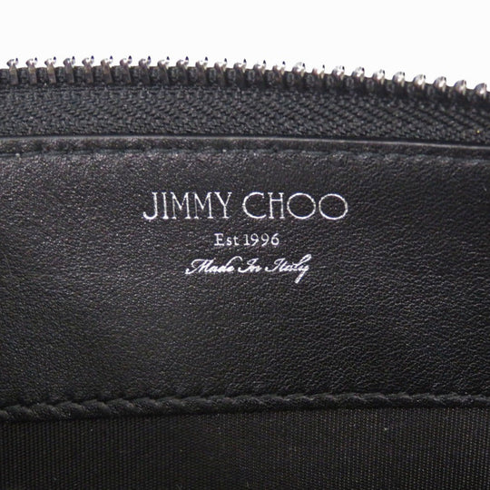 JIMMY CHOO Long Wallet Purse leather gray Star studs Women Used Authentic