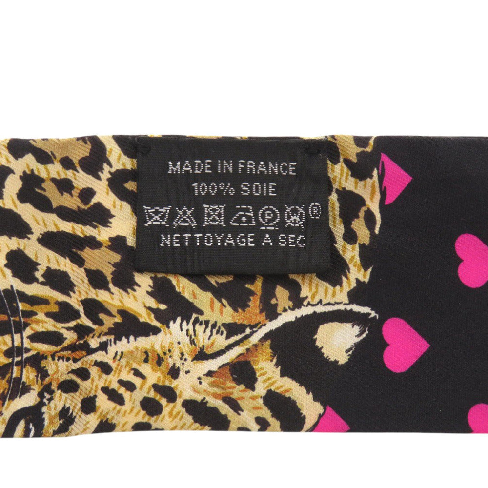 HERMES scarf silk Noir Twilly Jungle Love Love Jungle Love Love Women Used Authentic
