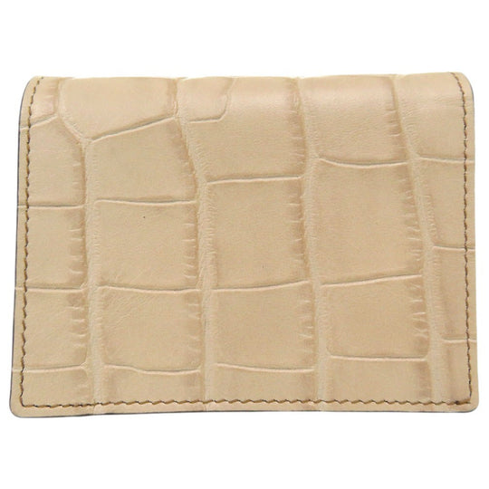 ETRO Bifold Wallet leather beige Bifold Wallet in Crocodile Embossed Leather Paisley Women Used Authentic