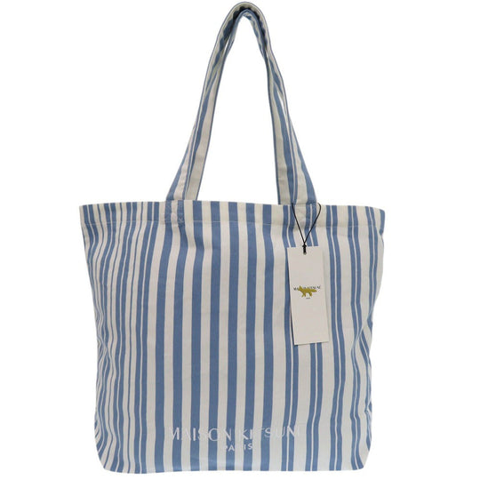 MAISON KITSUNE Tote Bag IU05167WW2002 S422 cotton blue MAISON KITSUNE Tote Bag IU05167WW2002 S422 UNISEX Blue Stripe unisex(Unisex) Used Authentic