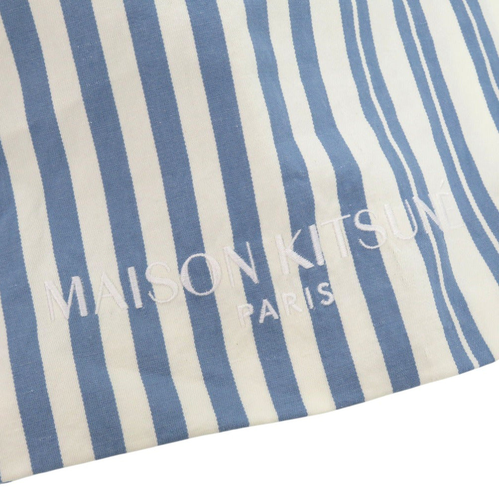 MAISON KITSUNE Tote Bag IU05167WW2002 S422 cotton blue MAISON KITSUNE Tote Bag IU05167WW2002 S422 UNISEX Blue Stripe unisex(Unisex) Used Authentic