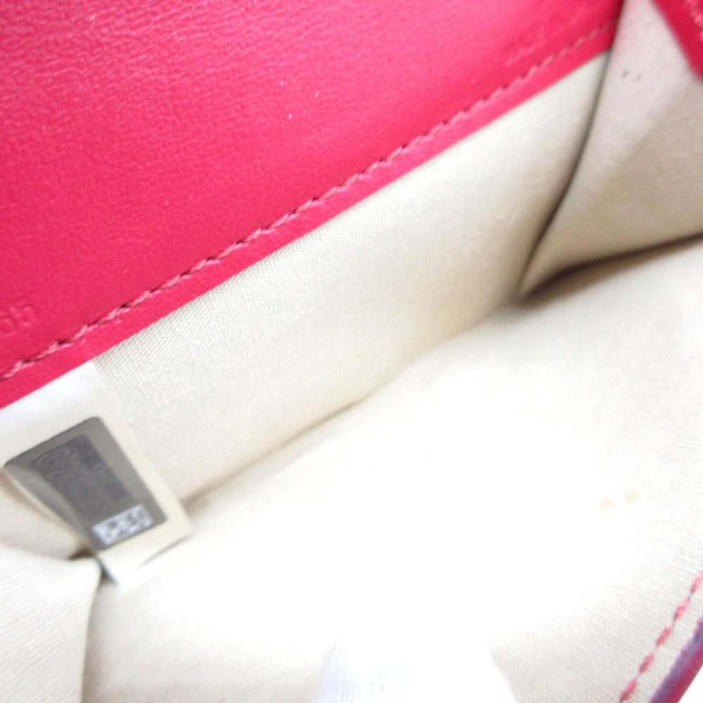 Chloe Tri-fold wallet leather Crimson Pink Chloe Sea Compact Wallet Women Used Authentic