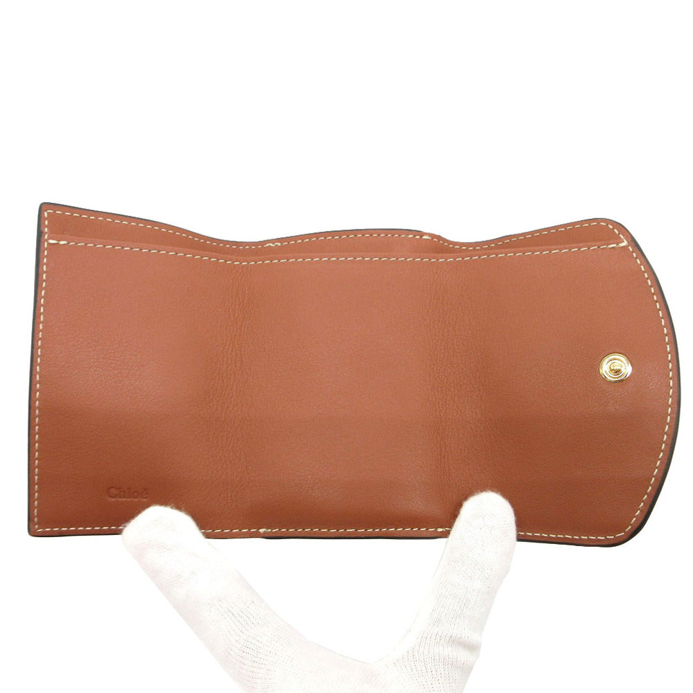 Chloe Tri-fold wallet leather Rusty Pink Chloe Sea Compact Wallet Women Used Authentic