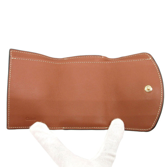 Chloe Tri-fold wallet leather Rusty Pink Chloe Sea Compact Wallet Women Used Authentic