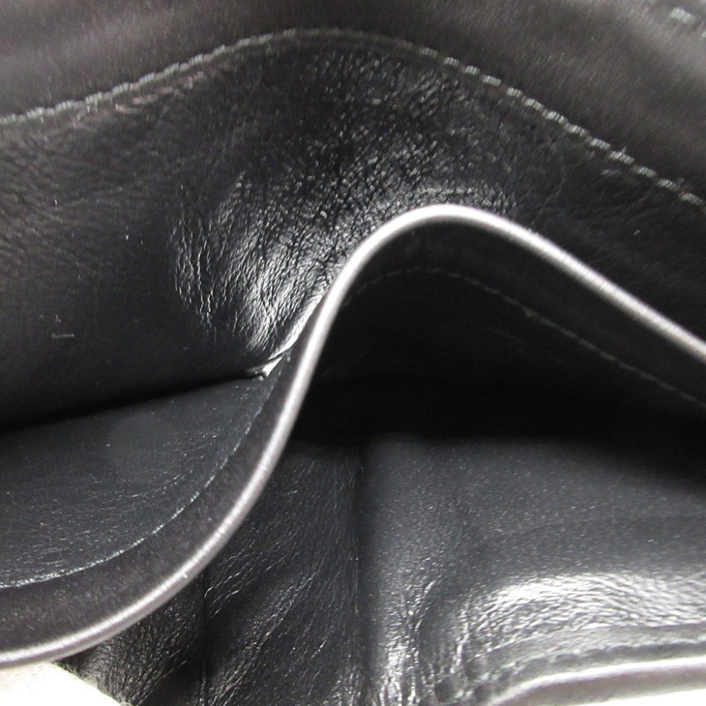 BOTTEGAVENETA Bifold Wallet leather black INTRECCIATO mens Used Authentic