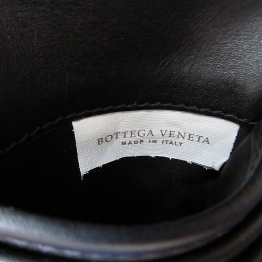 BOTTEGAVENETA Bifold Wallet leather black INTRECCIATO mens Used Authentic