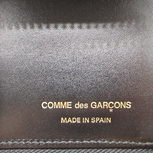 COMME des GARCONS Long Wallet Purse leather black Zip Around logo mens Used Authentic