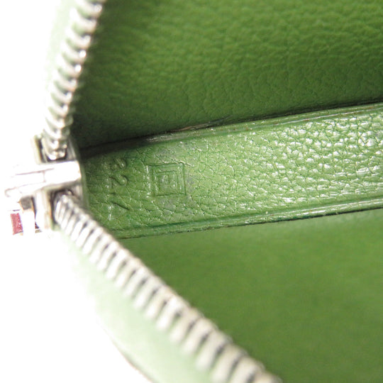 HERMES Coin case Courchevel green Tutti frutti cherry Women Used Authentic