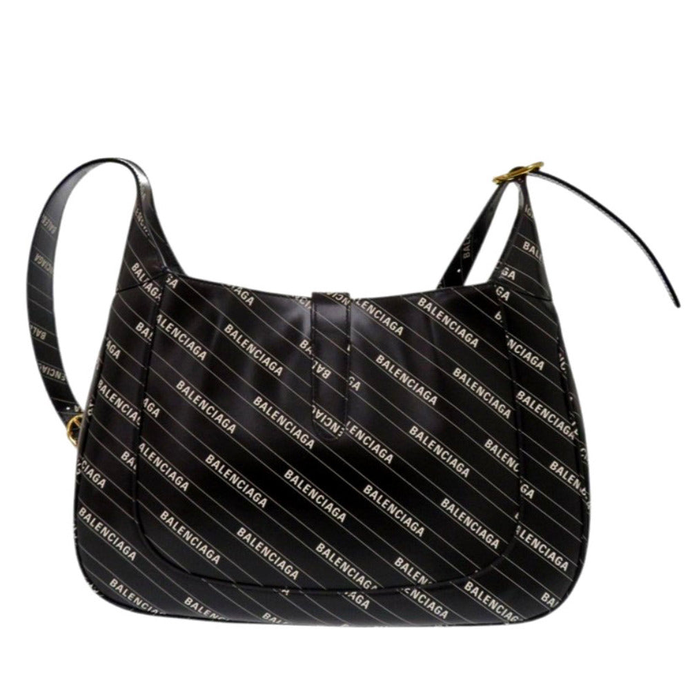 GUCCI Shoulder Bag 636712 leather black The Hacker Project Balenciaga Collaboration Jackie 1961 Women Used Authentic