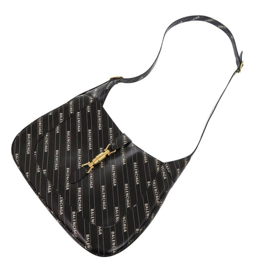 GUCCI Shoulder Bag 636712 leather black The Hacker Project Balenciaga Collaboration Jackie 1961 Women Used Authentic
