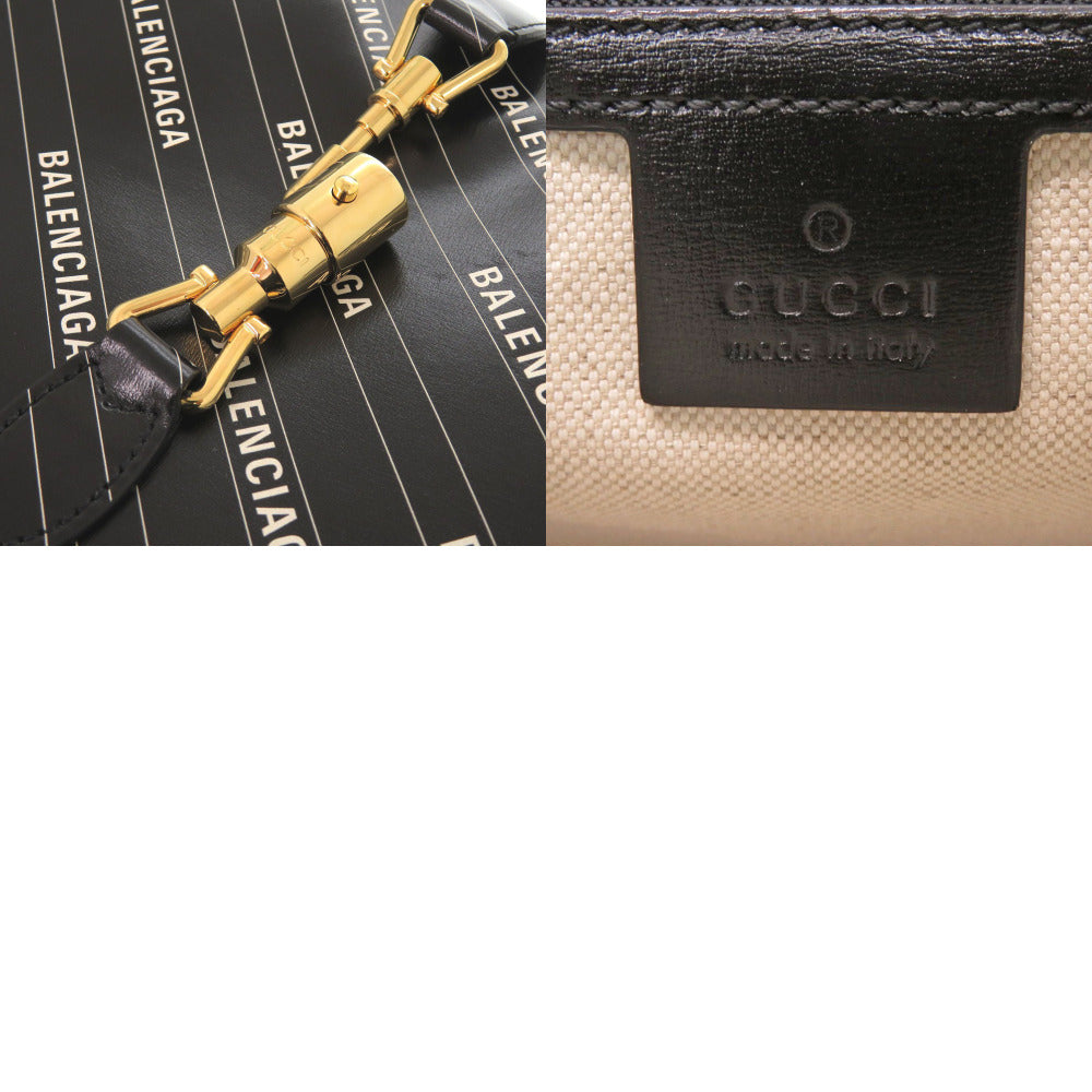 GUCCI Shoulder Bag 636712 leather black The Hacker Project Balenciaga Collaboration Jackie 1961 Women Used Authentic