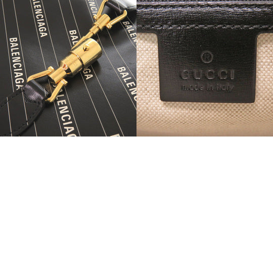 GUCCI Shoulder Bag 636712 leather black The Hacker Project Balenciaga Collaboration Jackie 1961 Women Used Authentic