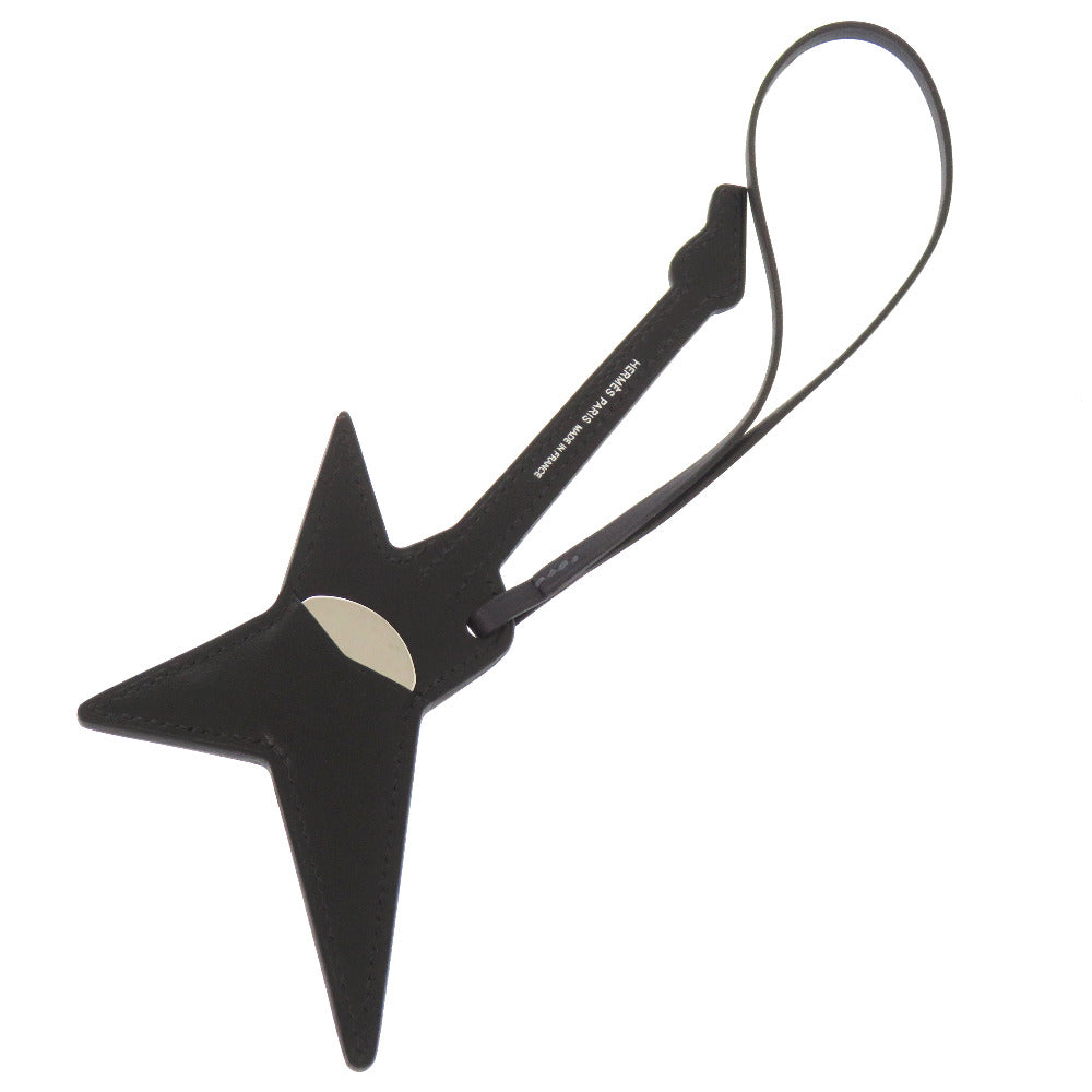HERMES key ring Votadelakt, Chevre black Lock bag charm mens Used Authentic