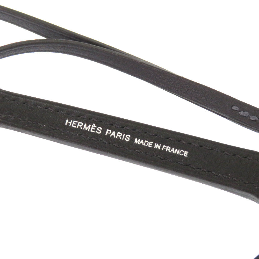 HERMES key ring Votadelakt, Chevre black Lock bag charm mens Used Authentic