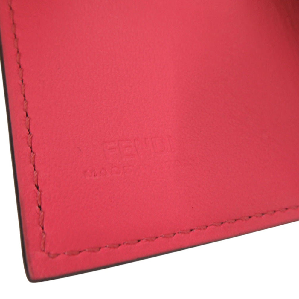 FENDI Tri-fold wallet 8M0395 leather pink Baguette Micro Women Used Authentic