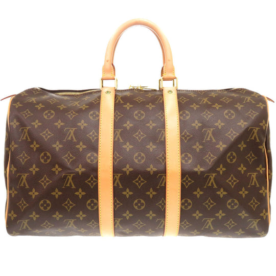 LOUIS VUITTON Boston Duffel bag M41428 Monogram canvas Brown Monogram Keepall 45 mens Used Authentic