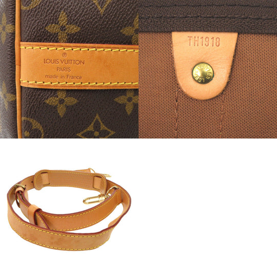 LOUIS VUITTON Boston Duffel bag M41414 Monogram canvas Brown Monogram Keepall bandouliere55 mens(Unisex) Used Authentic