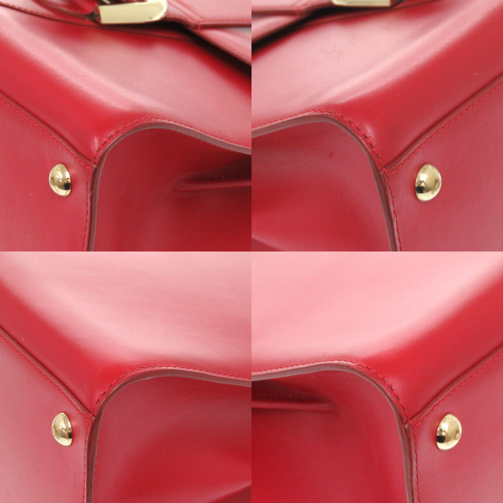 DELVAUX Handbag leather Lipstick Brillon MM Women Used Authentic