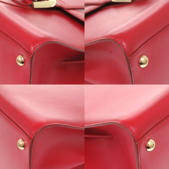 DELVAUX Handbag leather Lipstick Brillon MM Women Used Authentic