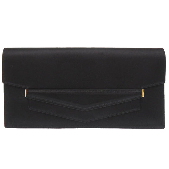 HERMES Clutch bag Satin black Fako Women(Unisex) Used Authentic