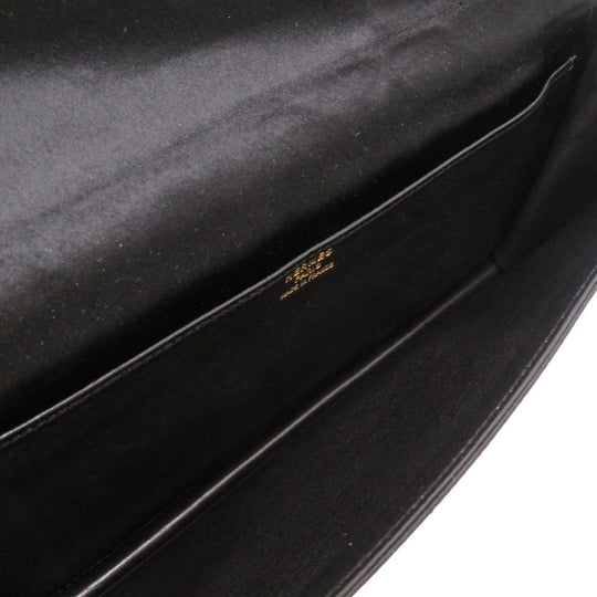 HERMES Clutch bag Satin black Fako Women(Unisex) Used Authentic
