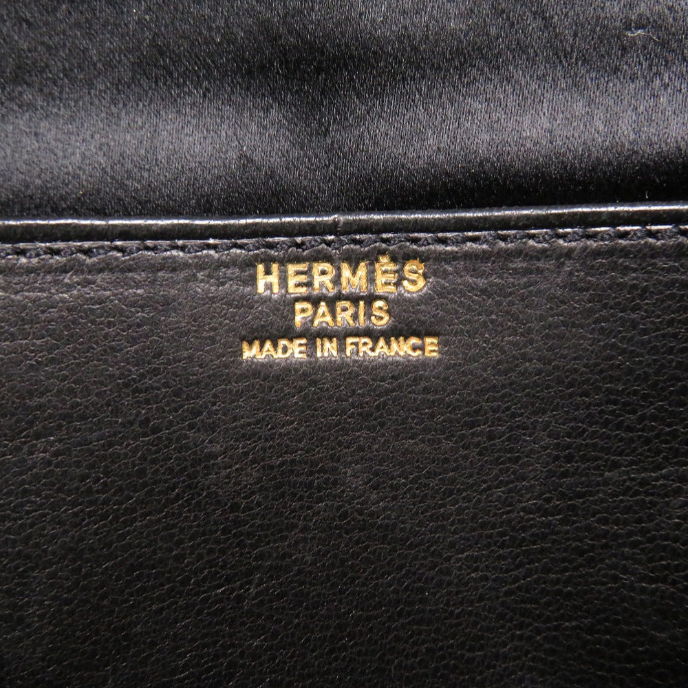 HERMES Clutch bag Satin black Fako Women(Unisex) Used Authentic