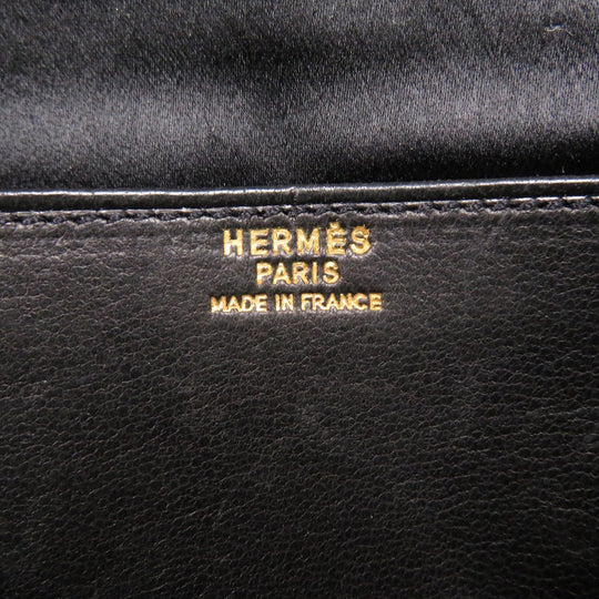 HERMES Clutch bag Satin black Fako Women(Unisex) Used Authentic