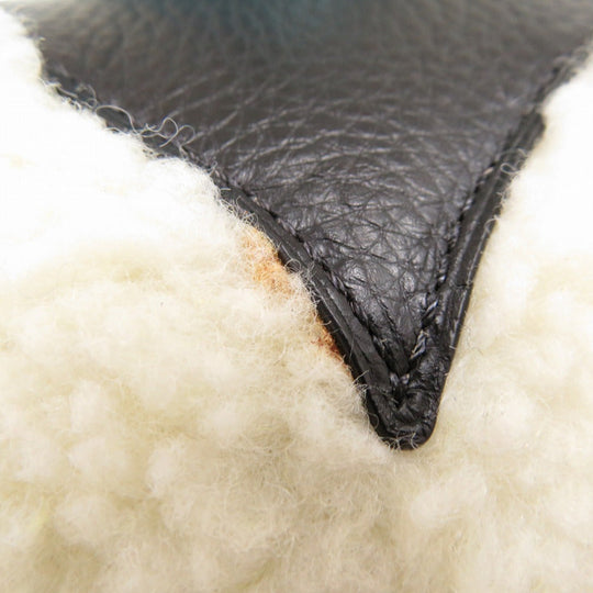 COACH Plush Doll F79473 leather black Owl Women Used Authentic