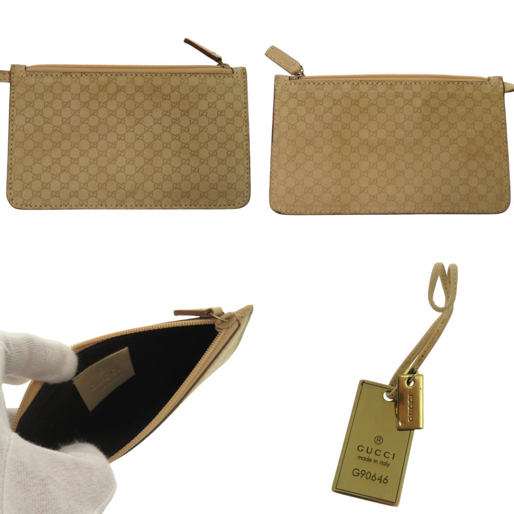 GUCCI Handbag leather beige Perforated flap handbag Women Used Authentic